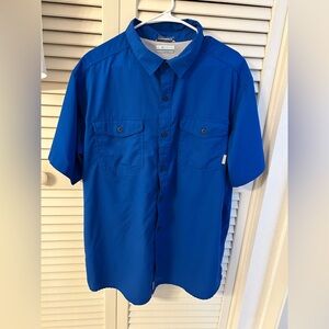 Columbia  omni wick Men's Vibrant Blue Casual Button Down Shirt